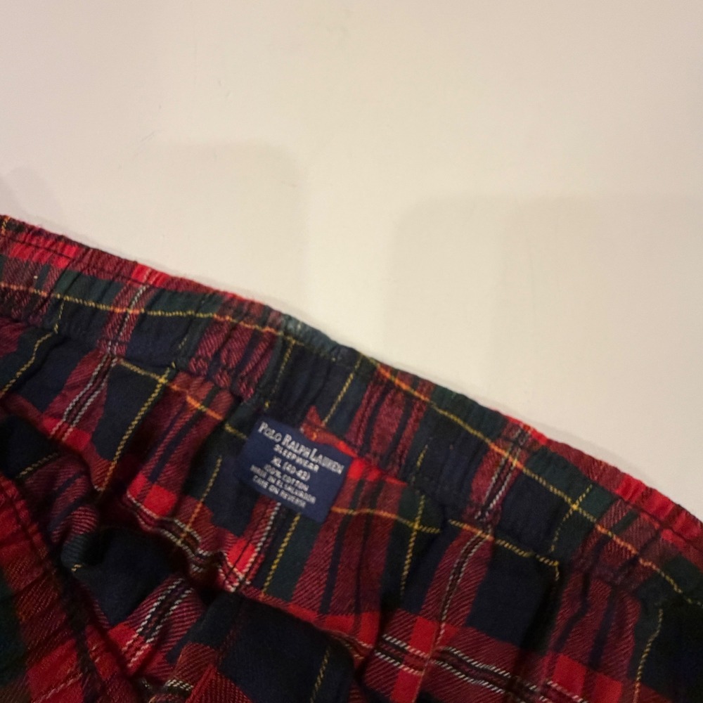 Polo Ralph Lauren Men's XL Red Tartan Plaid Flannel Pajama Lounge Pants - Picture 2 of 6